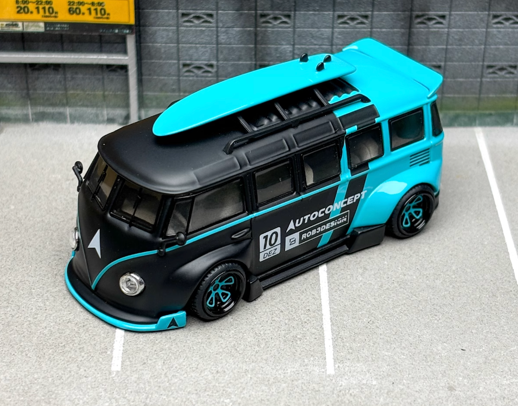 Liberty 1:64 Black Blue VW T1 Kombi Van Camper Sports Model Diecast Metal Car