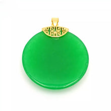 Load image into Gallery viewer, Nature Jade Peace Round Pendant Necklace Gift Jewelry charm Blessing Lucky new a
