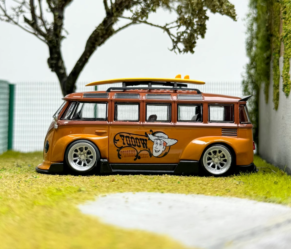 LMLF 1:64 Brown VW T1 RWB Van Bus Camper Kombi Model Diecast Metal LMLF 1:64 Brown VW T1 RWB Van Bus Camper Kombi Model Diecast Metal