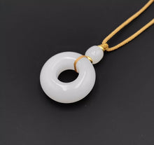 Load image into Gallery viewer, Nature Jade White Ring Pendant Necklace Gift Jewelry charm Blessing Lucky New
