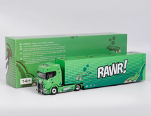Load image into Gallery viewer, 1:64 Green Scania S730 V8 Enclosed Double Deck Truck Model Diecast Metal Car
