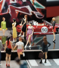 Load image into Gallery viewer, 1:64 Painted Figure Mini Model Miniature Car Scenes Resin Pink Long Skirt Lady
