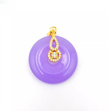 Load image into Gallery viewer, Nature Jade Puprle Round Fortune Pendant Necklace Gift Jewelry charm Blessing

