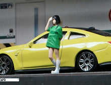 Load image into Gallery viewer, 1:64 Painted Figure Mini Model Miniature Resin Diorama Cute Green T-Shirt Girl New Scene
