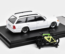 Load image into Gallery viewer, Mortal 1:64 White VIP S124 E300 Wagon Roof Bike Model Diecast Metal Car New
