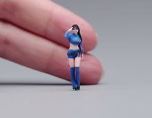 Load image into Gallery viewer, 1:64 Painted Figure Model Miniature Resin Diorama Car Model Lady Sand Hot Blue
