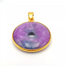 Load image into Gallery viewer, Nature Jade Purple Fortune Round Pendant Necklace Gift Jewelry charm Blessing
