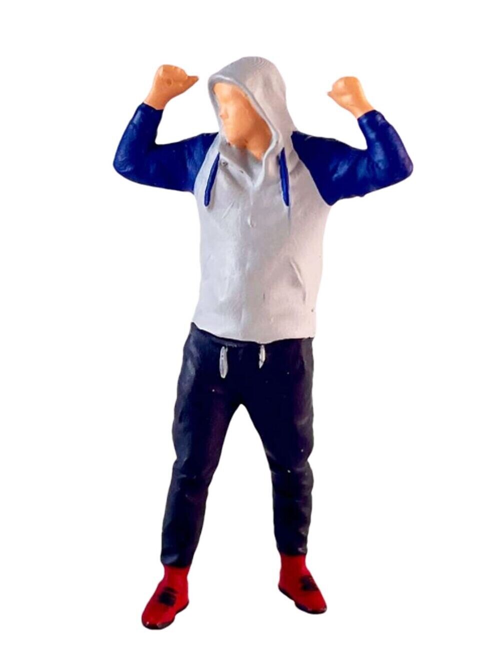 1:64 Painted Figure Model Miniature Resin Diorama Sand Hoddie Boy Uniform Girl