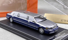 Load image into Gallery viewer, GCD 1:64 Silver Blue Stretch Limousine Continental Model Diecast Metal CarNew
