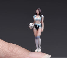Load image into Gallery viewer, 1:64 Painted Figure Model Miniature Resin Sand Diorama Soccer Babe Girl Lady
