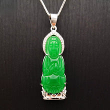 Load image into Gallery viewer, Nature Jade Guanyin Pendant Necklace Gift Jewelry charm Blessing Lucky Green S
