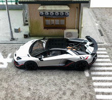 Load image into Gallery viewer, HH 1:64 White Sian Aventador SVJ Racing Sports Model Diecast Metal Car New
