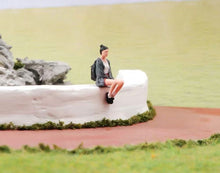 Load image into Gallery viewer, 1:64 Painted Figure Mini Model Miniature Resin Diorama Sitting Posture Girl Lady
