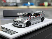 Load image into Gallery viewer, BZMW 1:64 Silver Decal Skyline GTR R34 NISMO Z-Tune Model Diecast Resin Car
