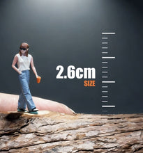 Load image into Gallery viewer, 1:64 Painted Figure Mini Model Miniature Car Scenes Resin Sand Diorama Cool Girl
