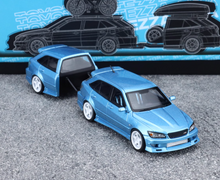 Load image into Gallery viewer, Mortal 1:64 HEC Blue Altezza Wagon Trailer Sport Model Diecast Metal Car New Collection
