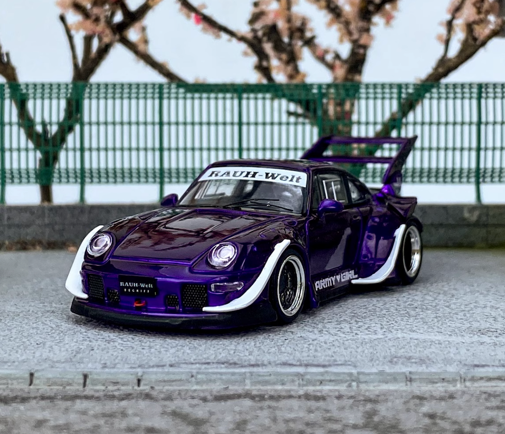 SW 1:64 993 RWB Widebody Spoiler Racing Sports Model Diecast Metal Car New