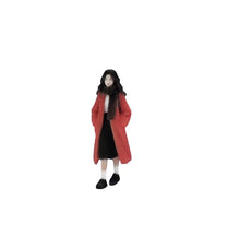 Load image into Gallery viewer, 1:64 Painted Figure Mini Model Miniature Resin Diorama Girl Red Coat Black Hair
