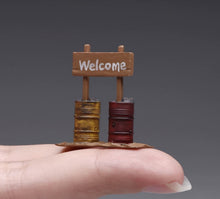 Load image into Gallery viewer, 1:64 Painted Figure Model Miniature Resin Diorama Oil Drum Road Sign Bench Set
