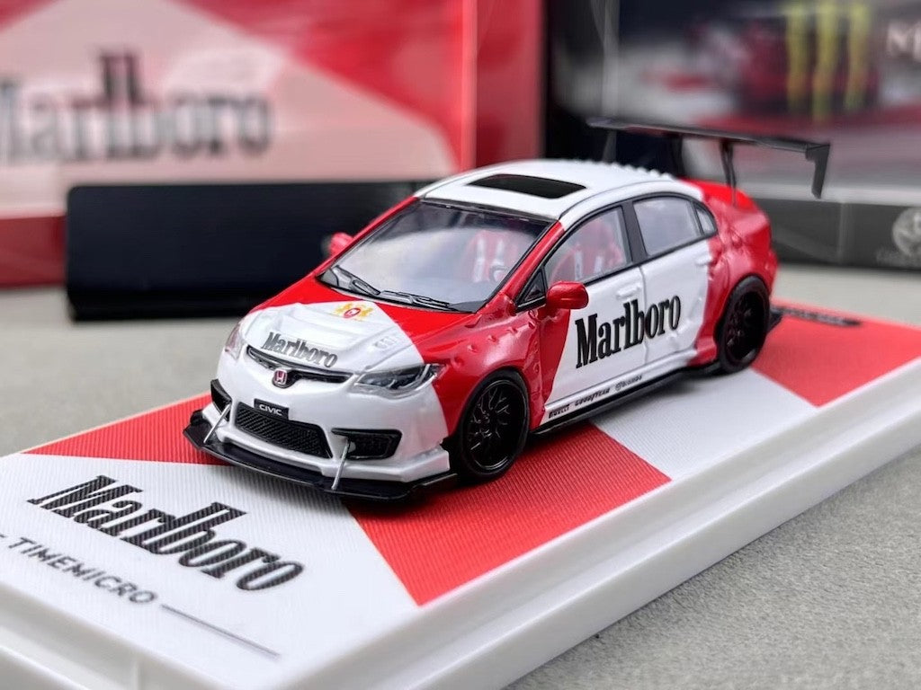 TM 1:64 JDM Civic Type R FD2 Widebody Sports Model Diecast Metal Car New Collection