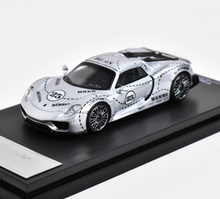 Load image into Gallery viewer, TM 1:64 Silver 918 #23 Spyder Racing Sports Model Diecast Metal Car New
