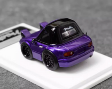 Load image into Gallery viewer, MJ 1:64 Purple Miata MX5 Mini Cute Q Type Sports Model Diecast Resin Car New Collection
