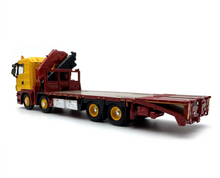 Load image into Gallery viewer, 1:76 Yellow Scania R Flatbed Trailer Crane Truck Model Diecast Metal Car New Collection
