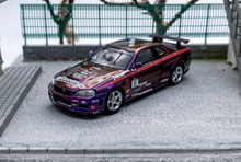 Load image into Gallery viewer, SH 1:64 JDM Skyline GTR R34 Purple Racing Sports Model Diecast Metal Car New
