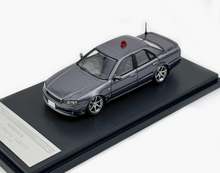 Load image into Gallery viewer, Mortal 1:64 Gray Police ER34 SKYLINE 25GT Sports Model Diecast Metal Car New Collection
