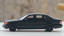 Load image into Gallery viewer, WTX 1:64 1994 Matte Black 600Sel W140 Sedan Model Diecast Metal Car New Collection
