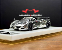 Load image into Gallery viewer, HH 1:64 Plating Silver Huayra Tricolore Convertible Model Diecast Metal Car
