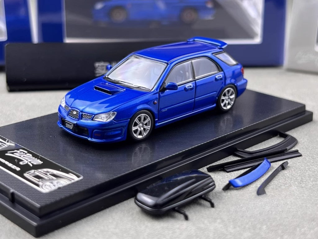 1:64 Furuya Blue Impreza WRX STI IX 9 Wagon Sports Model Diecast Metal Car New Collection