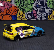 Load image into Gallery viewer, HKM 1:64 JDM Civic EG6 Spoon Hatchback Racing Sports Model Diecast Metal Car
