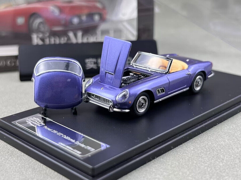 King 1:64 Blue 250GT California Spyder SWB Sport Model Diecast Metal Car New Collection
