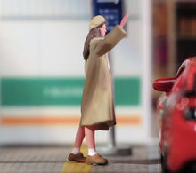 Load image into Gallery viewer, 1:64 Painted Figure Mini Model Miniature Resin Diorama Sand Winter Coat Girl Hat
