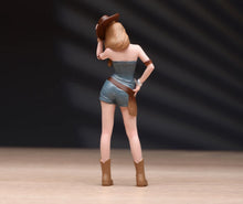 Load image into Gallery viewer, 1:24 Painted Figure Model Miniature Resin Diorama Cow Girl Lady Denim Cool Woman
