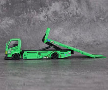 Load image into Gallery viewer, MG 1:64 Green Dinosaur H300 Custom Tow Flatbed Truck Model Diecast Metal Car
