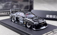 Load image into Gallery viewer, SW 1:64 Black Carbon Skyline GTR ER34 LBWK #8 Sports Model Diecast Metal Car
