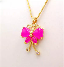 Load image into Gallery viewer, Nature Jade Butterfly Pink Pendant Necklace Gift Jewelry charm Blessing Lucky
