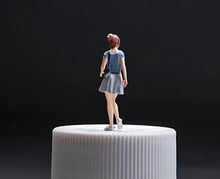 Load image into Gallery viewer, 1:64 Painted Figure Mini Model Miniature Resin Diorama Sand Girl Lady Blue Skirt
