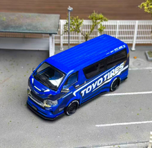 Load image into Gallery viewer, Tarmac 1:64 Blue Hiace Widebody Van TOYO Sports Model Diecast Metal Car New Collection
