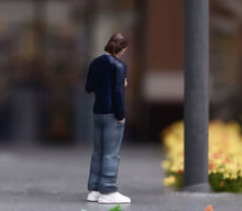 Load image into Gallery viewer, 1:64 Painted Figure Model Miniature Resin Sand Diorama Cool Man In Black Stand
