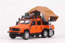 Load image into Gallery viewer, GCD 1:64 Orange ORV Defender 6x6 Camper Tent SUV Model Diecast Metal Car New
