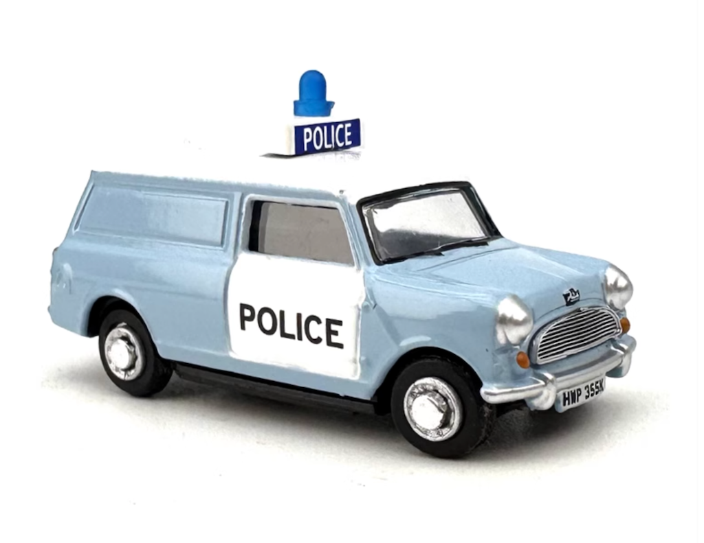 1:76 Austin Mini Panda Police Model Diecast Metal Car New Collection