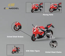 Load image into Gallery viewer, CM 1:64 Red S1000RR Hot Lady Figure Sports Model Diecast Metal Motorcycle
