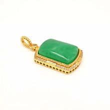 Load image into Gallery viewer, Nature Retangle Jade Pendant Necklace Gift Jewelry charm Blessing Fortune New G

