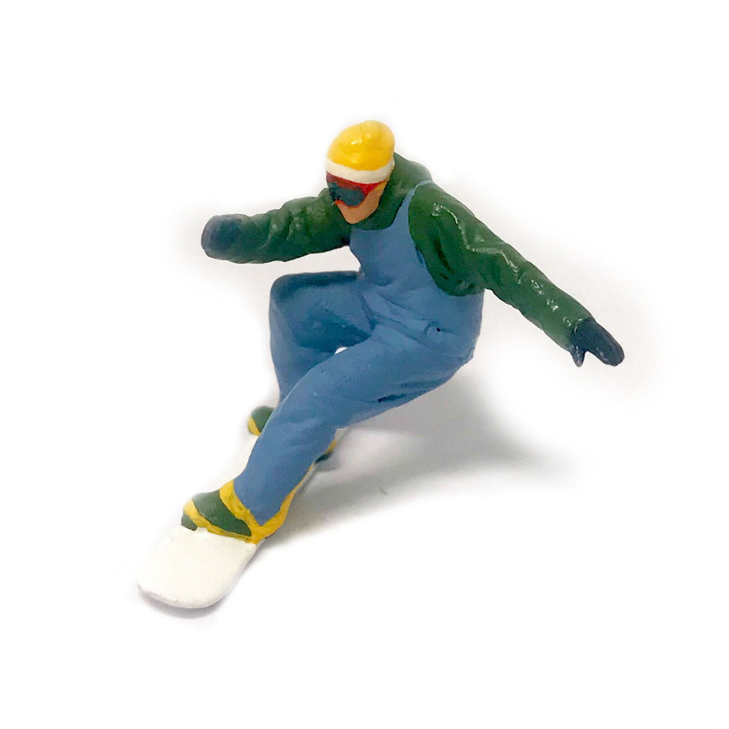 1:64 Painted Figure Mini Model Miniature Resin Diorama Snowboarding Motion Blue