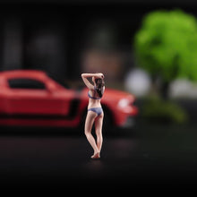 Load image into Gallery viewer, 1:64 Painted Figure Model Miniature Resin Diorama Sand Toy Purple Bikini Girl New
