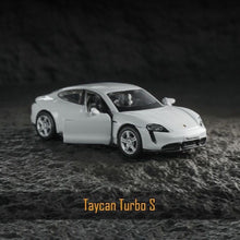 Load image into Gallery viewer, Bburago 1:64 White Taycan Turbo S Sports Model Diecast Metal Car New Collection
