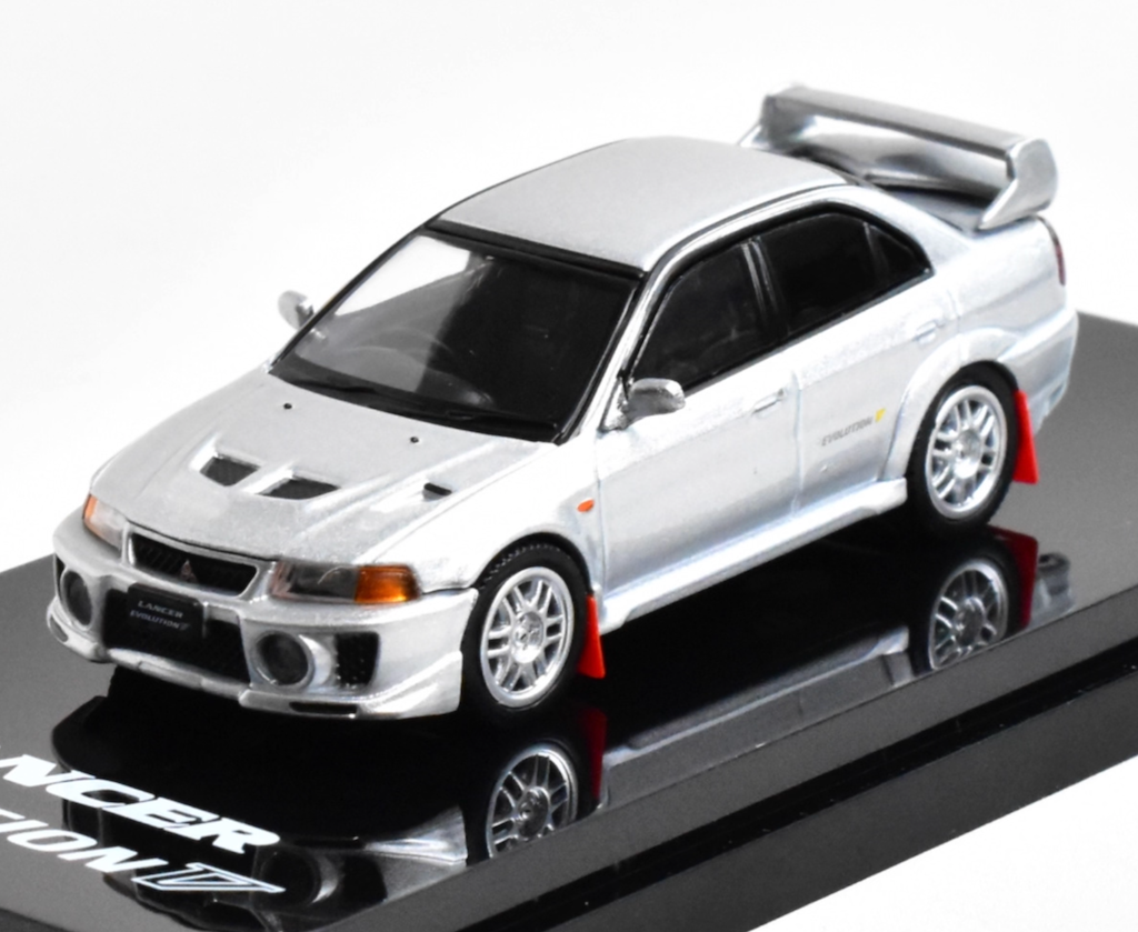 HobbyJapan 1:64 Silver Lancer Evolution EVO 5 V Sport Model Diecast Metal Car
